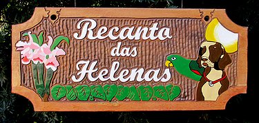 Placa Entalhada - Recanto das Helenas
