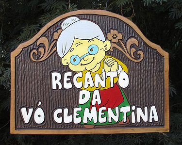 Placa Entalhada - Recanto da Vó Clementina
