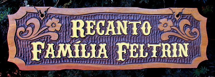 Placa Entalhada - Recanto Família Feltrin