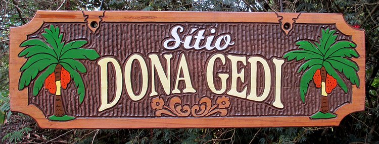 Placa Entalhada - Sítio Dona Gedi
