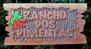 Placa Entalhada - Rancho dos Pimentas