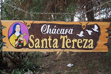 Placa Entalhada - Chácara Santa Tereza