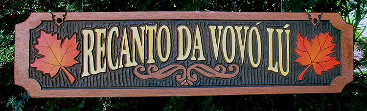 Placa Entalhada - Recanto da Vovó Lú