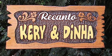 Placa Entalhada - Recanto Kery & Dinha