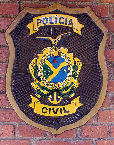 Placa Entalhada - Brasão da Polícia Civil do Amazonas