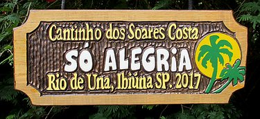 Placa Entalhada - Cantinho dos Soares Costa