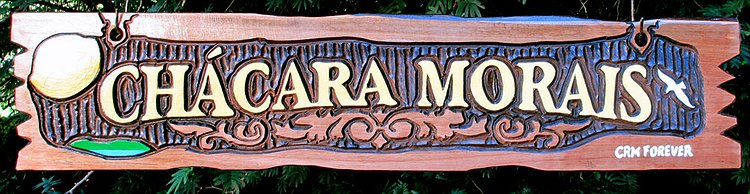 Placa Entalhada - Chácara Morais