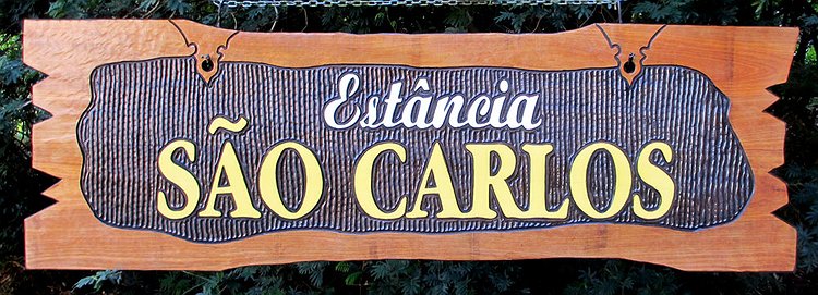 Placa Entalhada - Estância São Carlos