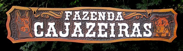 Placa Entalhada - Fazenda Cajazeiras