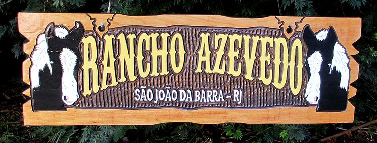 Placa Entalhada - Rancho Azevedo