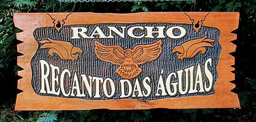 Placa Entalhada - Rancho Recanto das Águias