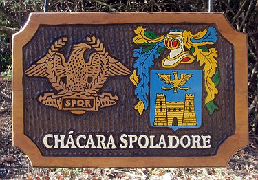 Placa Entalhada - Chácara Spoladore
