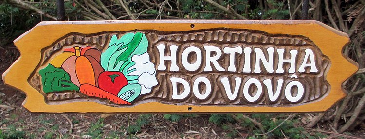 Placa Entalhada - Hortinha do Vovô