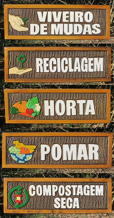 Placa Entalhada - Viveiro de Mudas e outras