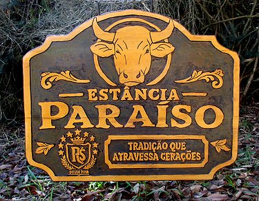 Placa Entalhada - Estância Paraíso
