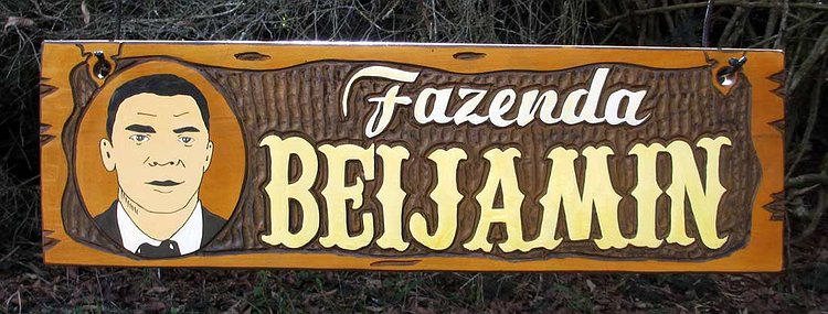 Placa Entalhada - Fazenda Beijamim