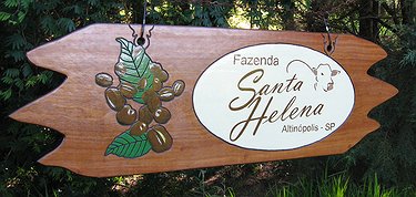 Placa Entalhada - Fazenda Santa Helena
