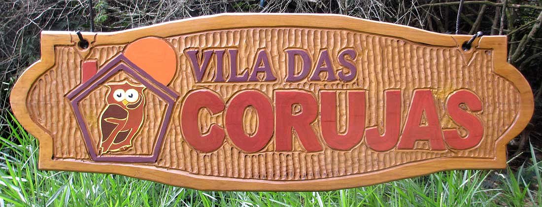 Placa Entalhada - Vila das Corujas - Imagem 1