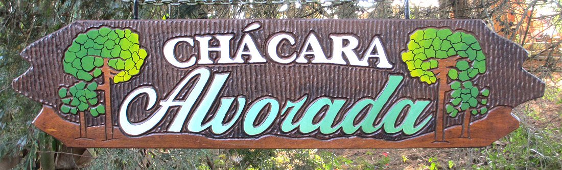 Placa Entalhada - Chácara Alvorada - Imagem 1