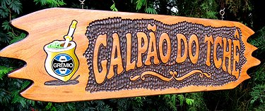 Placa Entalhada - Galpão do Tchê