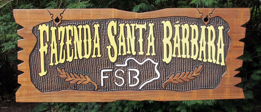 Placa Entalhada - Fazenda Santa Bárbara - Imagem 1