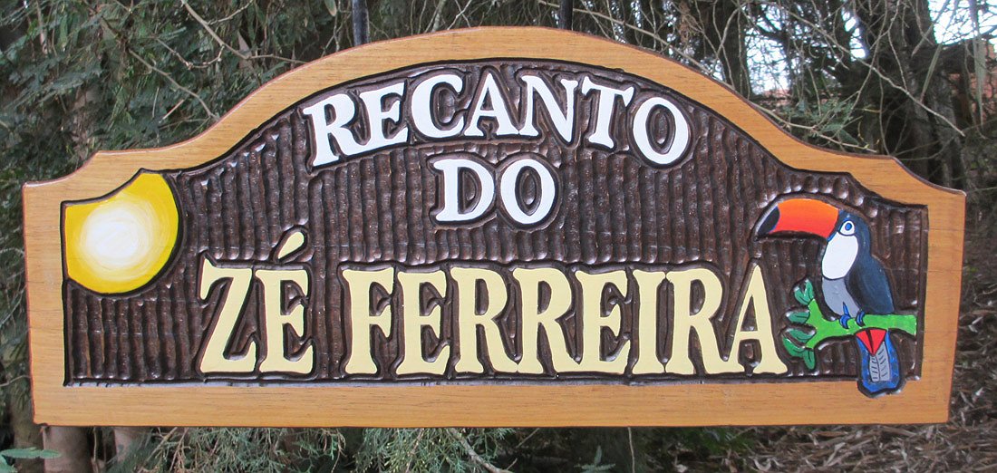 Placa Entalhada - Recanto do Zé Ferreira - Imagem 1