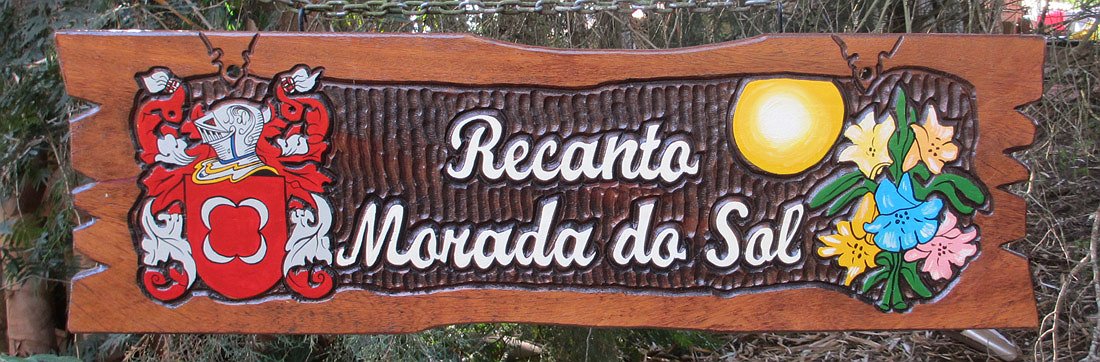 Placa Entalhada - Recanto Morada do Sol - Imagem 1