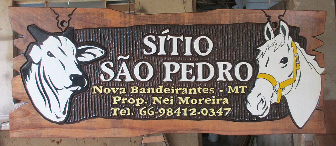 Placa Entalhada - Sítio São Pedro - Imagem 1