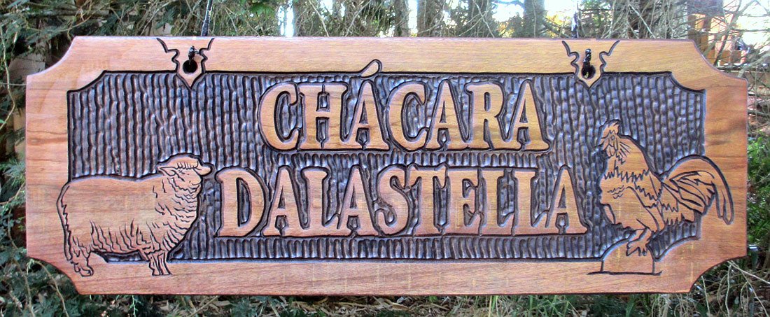 Placa Entalhada - Chácara Dalastrella - Imagem 1
