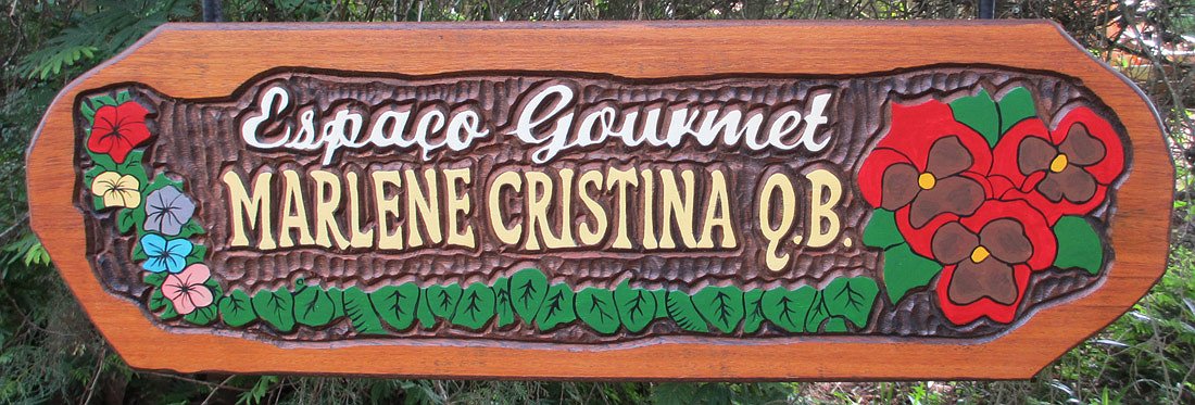 Placa Entalhada - Espaço Gourmet Marlene Cristina Q.B. - Imagem 1