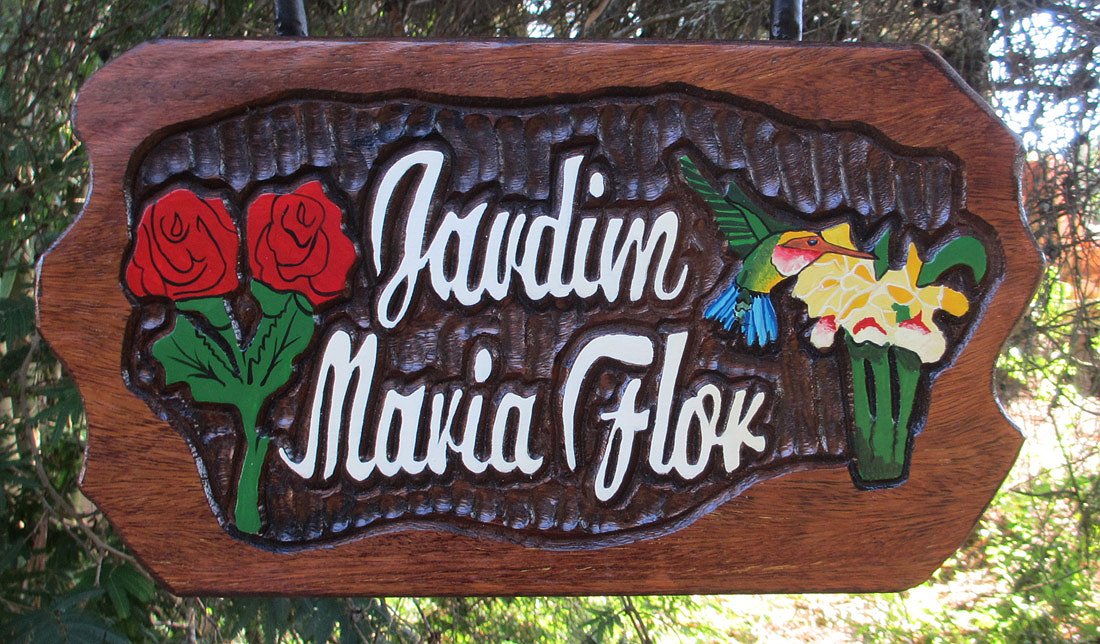 Placa Entalhada - Jardim Maria Flor - Imagem 1