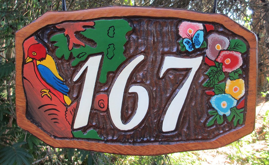 Placa Entalhada - Número 167 - Imagem 1