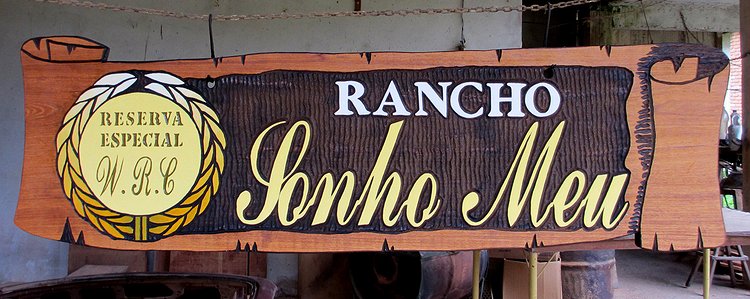 Placa Entalhada - Rancho Sonho Meu