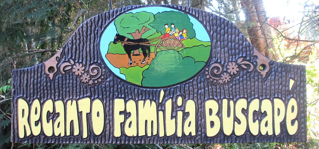Placa Entalhada - Recanto Família Buscapé - Imagem 1
