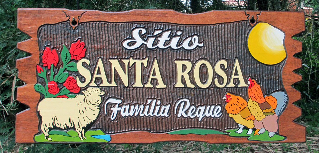 Placa Entalhada - Sítio Santa Rosa - Imagem 1