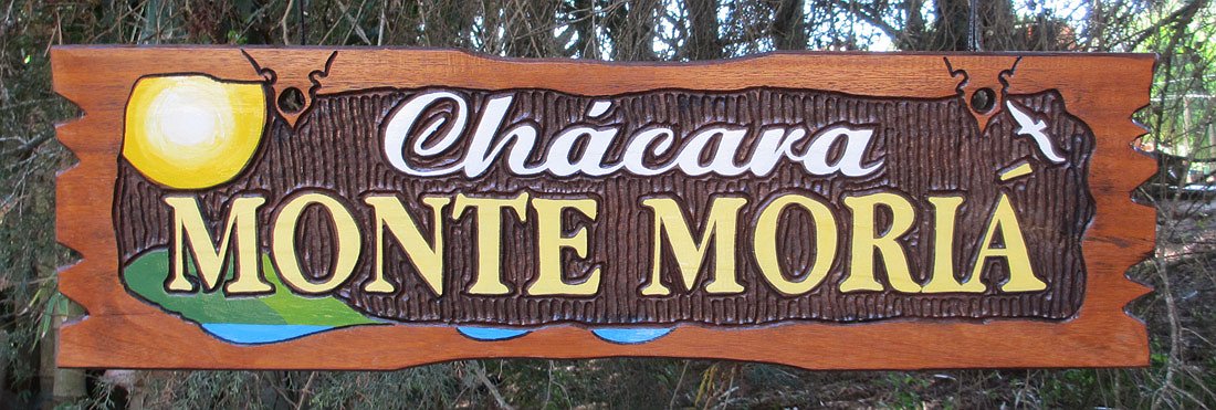 Placa Entalhada - Chácara Monte Moria - Imagem 1