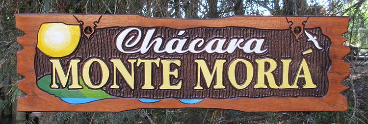Placa Entalhada - Chácara Monte Moria