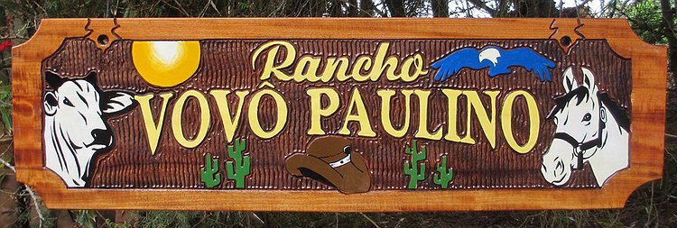 Placa Entalhada - Rancho Vovô Paulino