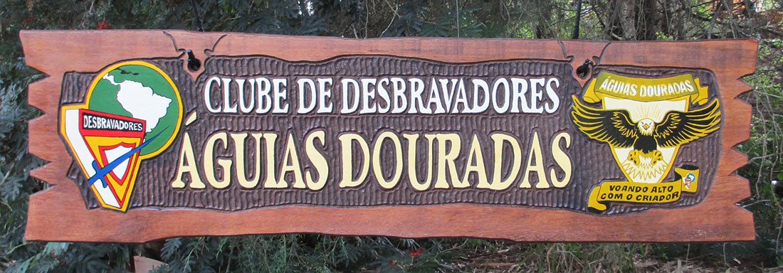 Placa Entalhada - Clube de desbravadores Águias Douradas - Imagem 1