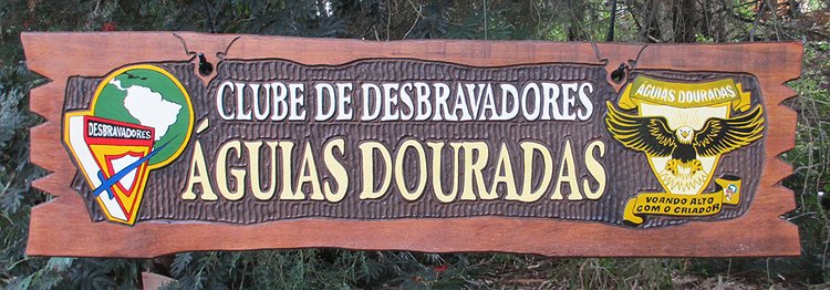 Placa Entalhada - Clube de desbravadores Águias Douradas