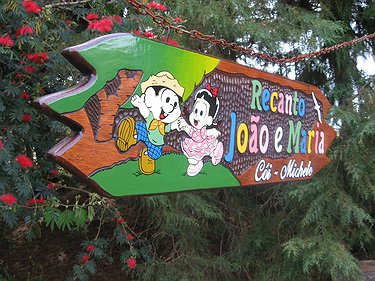 Placa Entalhada - Recanto João e Maria