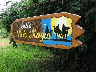 Placa Entalhada - Sítio 3 Reis Magos