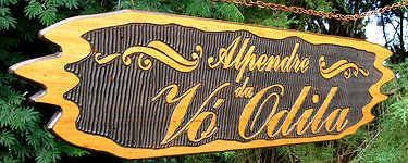 Placa Entalhada - Alpendre da Vó Odila