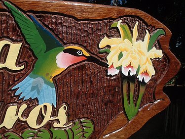 Placa Entalhada - Varanda dos Pássaros