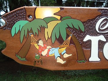 Placa Entalhada - Chácara Toatoa