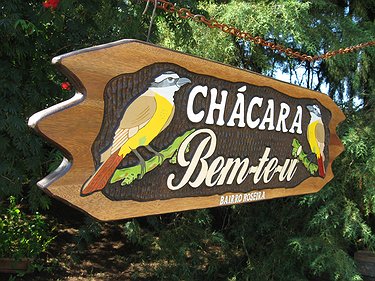 Placa Entalhada - Chácara Bem Te Vi