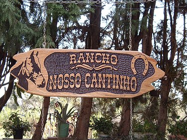 Placa Entalhada - Rancho Nosso Cantinho