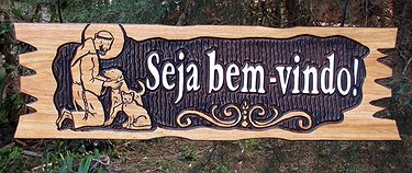 Placa Entalhada - Seja Bem-vindo