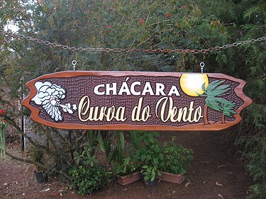 Placa Entalhada - Chácara Curva do Vento