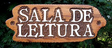 Placa Entalhada - Sala de Leitura